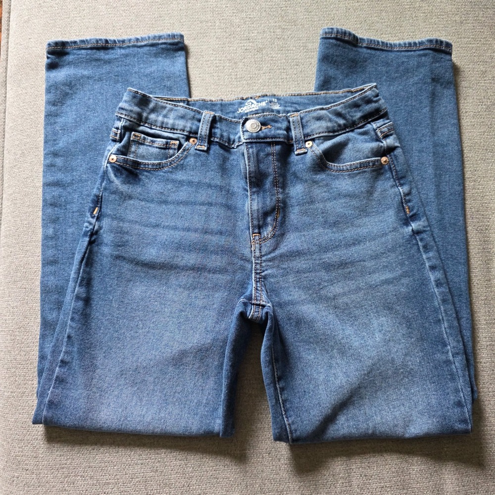 Jordache Kids Straight Leg Jeans Medium Wash Blue Denim Size 12 Back to school